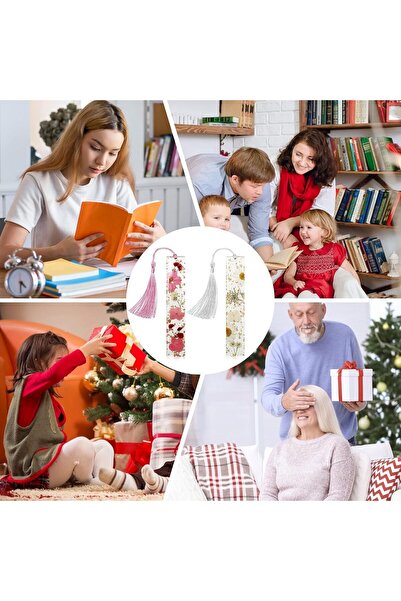 erorex Book Marks For Book For Women Kaluofan 2Pcs Dried Flower Bookmarks With Tassels Bookmarks For Women