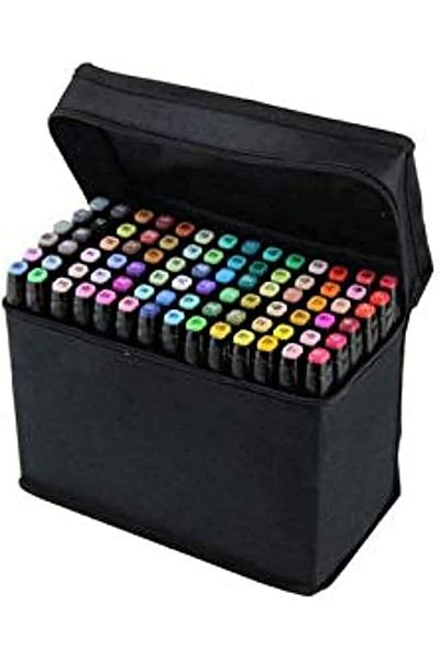 erorex Touch5 Graphic Design Art Twin Tips Marker Pens 80 Colors Kit Black W060027