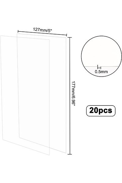 erorex 20Sheet Clear Acrylic Sheet Panel 5X7 Inch Rectangle Transparent Acrylic Board 0.5Mm Thick Pmma