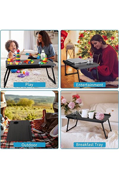 erorex طاولة كمبيوتر محمول وطاولة سرير وحامل كمبيوتر محمول للمكتب ومكتب قابل للطي مع 5 زوايا قابلة للتعديل وصينية سرير مع