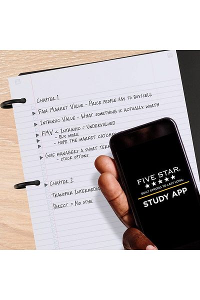 erorex Flex Refillable Notebook + Study App College Ruled Paper 1 1 2 Inch Techlock Rings Pockets Tabs And