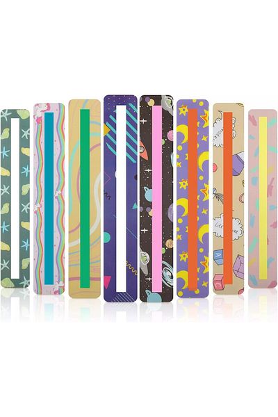 erorex 8 Pack Guided Reading Strips Colorful Highlight Strips Help With Colored Overlay Bookmarks For Kids