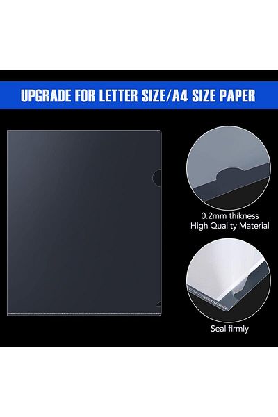 erorex Clear Document Folder L Type Transparent Project Sleeves Project Pockets Plastic Folders For Office