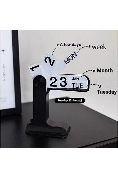 erorex Flip Perpetual Calendar Reusable Desktop Flip Calendar Office Desk Calendar With Month Date And Day
