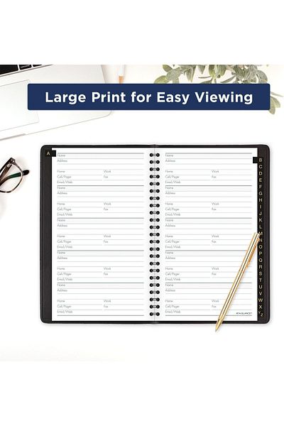 erorex Telephone Address Book Large Print 500 Entries 4 3 4 Inch X 8 Inch Black 80Lp1105