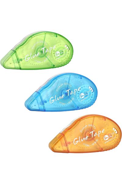 erorex 3 Pack Double Sided Tape Roller Adhesive Scrapbooking Glue Tape Adhesive Tape Dispenser Runner For