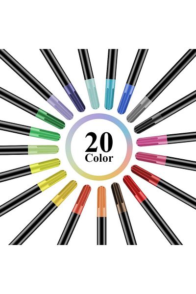 erorex Fabric Markers Pen 20 Colors Permanent Fabric Paint Pens Art Markers Set For Canvas Bags T Shirts