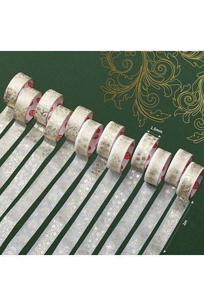 erorex Gold Vintage Washi Tape 15Mm Botanical Gold Foil Washi Masking Tape With Leaves Aesthetic