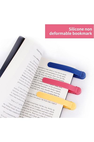 erorex 3Pcs Silicone Automatic Bookmarks Book Marks Gifts For Reading Women Men Kids Book Lovers Readers