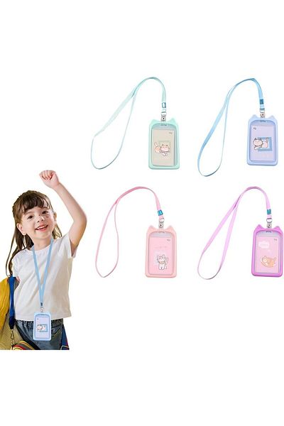 erorex Badge Lanyard 4 Pcs Id Badge Holder With Detachable And Stretchable Lanyard Waterproof Clear Card
