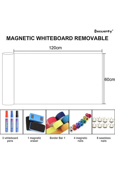 erorex Magnetic Whiteboard Sticker 120 * 60Cm Self Adhesive Dry Erase Whiteboard With Markers And Magnets
