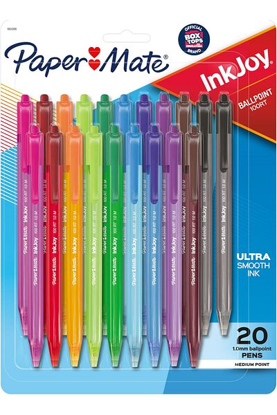 erorex Inkjoy 100Rt Retractable Ballpoint Pens Medium Point Assorted 20 Pack 1951396
