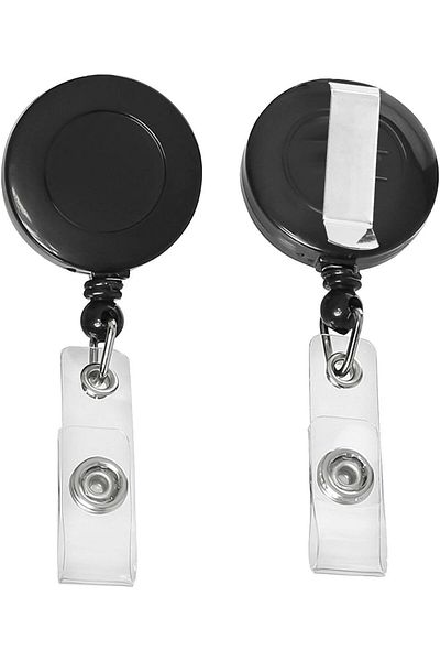 erorex 50 Pcs Retractable Badge Reel Clips Holder For Hanging Id Card Name Key Chain Black