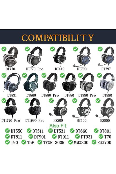 erorex Cooling Gel Ear Pads Cushions For Beyerdynamic Dt770 Pro Dt880 Pro Dt 990 Pro Earpads For Dt440