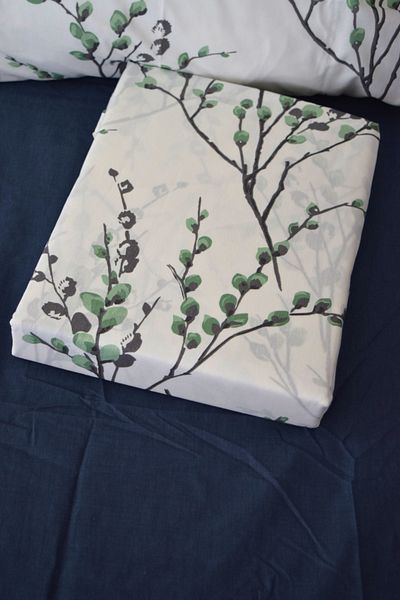 Home Cotton Duvet Cover Set Double 200X220 Bed Sheet Floral Patterned Soft Fabric - 4 Pieces