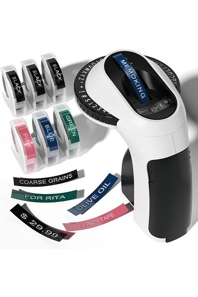 erorex Embossing Label Maker Machine E975 3D Embossed Label Maker With 6 Rolls Emboss Tapes Handheld