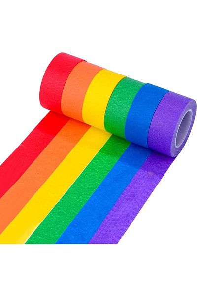erorex Colored Masking Tape Craft Tape Rainbow Colors Painting Tape Painters Tape Labeling Tape Paper Tape
