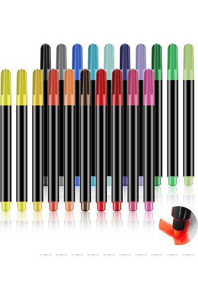 erorex Fabric Markers Pen 20 Colors Permanent Fabric Paint Pens Art Markers Set For Canvas Bags T Shirts
