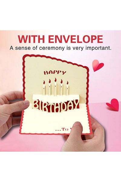 erorex 3D Birthday Card Happy Birthday Card Includes Envelope And Note Tag Pop Up Birthday Cards For Women