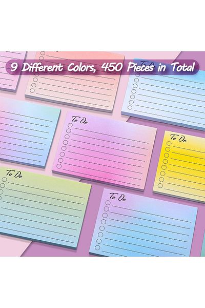 erorex 9 Pcs To Do List Sticky Notes Assorted Colors Lined Sticky Notes Self Stick Note Pads Adhesive Memo