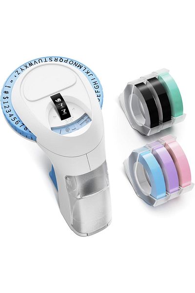 erorex Embossing Label Maker With 6 Label Tapes Omega Home Embossing Label Maker Using With 3D Plastic
