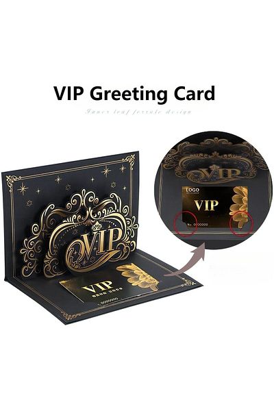 erorex Vip Design 3D Pop Up Card Greeting Card For Vip Card Gift Card With Envelope And Thank You Card