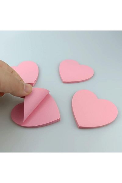 erorex 4 Pads Small Heart Sticky Notes Pink Sticky Notes Valentines Sticky Notes For Women Self Stick Memo