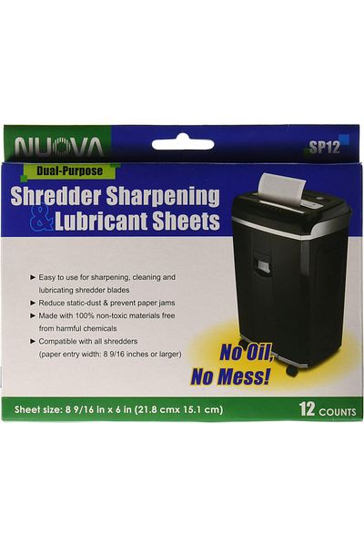 erorex Nuova Sp12 Shredder Sharpening And Lubricant Sheets 12 Count