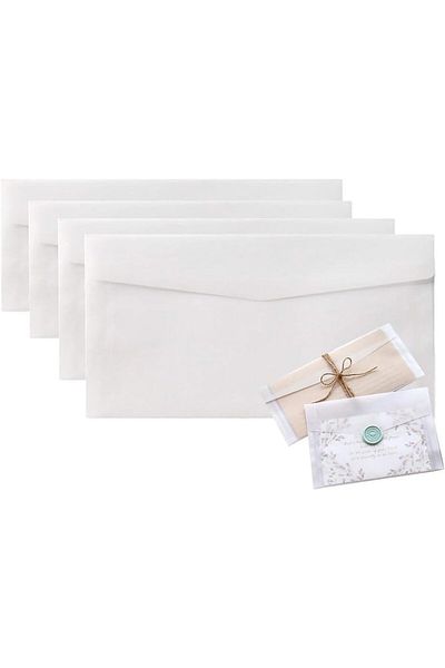 erorex Envelopes Clear Envelopes For Seeds Coin Collecting Lottery Ticket Stamp Card White Translucent