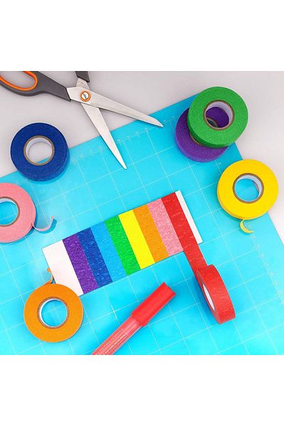 erorex Colored Masking Tape Craft Tape Rainbow Colors Painting Tape Painters Tape Labeling Tape Paper Tape