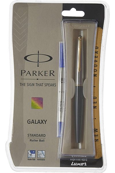 erorex Galaxy Standard Gold Trim Roller Ball Pen Black