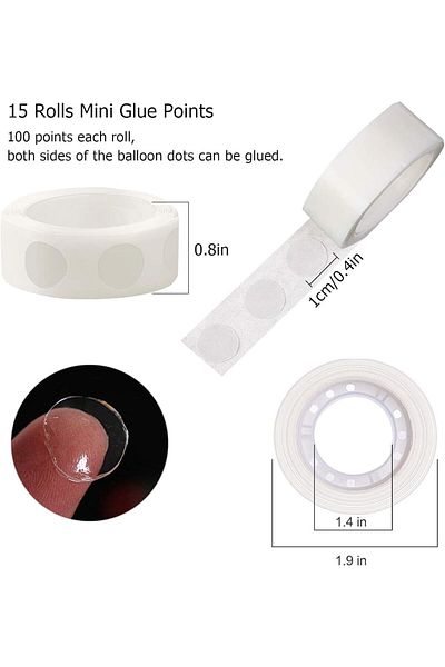 erorex 500Pcs Balloon Glue Dots Removable Adhesive Tape Double Sided Glue Point For Scrapbook Party