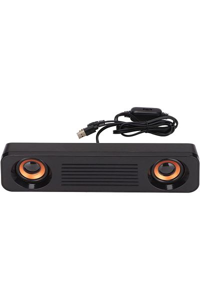erorex Sound Bar Stereo Soundbar Usb Wired Stereo Soundbar Music Player Bass Surround Sound Box 3.5Mm