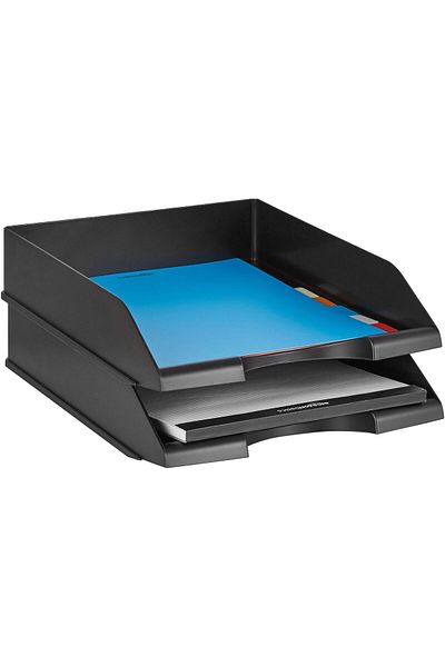 erorex Stackable Office Letter Organizer Desk Tray Pack Of 2 Black