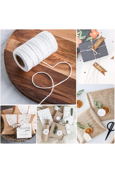 erorex Beige Cotton Butchers Twine String 3Mm Twine For Crafts Bakers Twine Natural Twine For Crafts