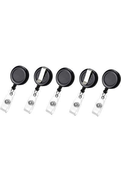 erorex 5 Pcs Retractable Name Badge Holder Reel With Belt Clip Badge Reel Retractable For Teachers