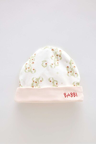 Atelier Babbi 100% Cotton Newborn Bib & Hat Set - Strawberry