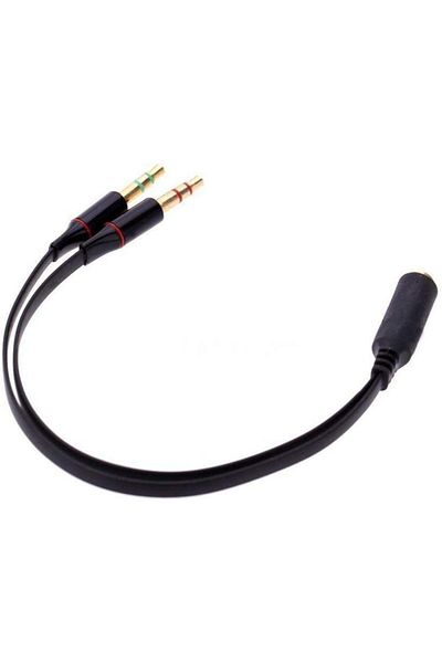 erorex 3.5Mm Headphone Microphone Audio Splitter Cable For Cell Phone Tablet Laptop