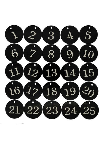 erorex Acrylic Id Number Tags Key Tags With Key Rings Black 0 50