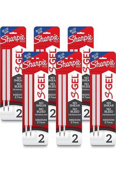 erorex S Gel Refills Blue Ink Gel Pen Refills Medium Point 0.7Mm 2 Count