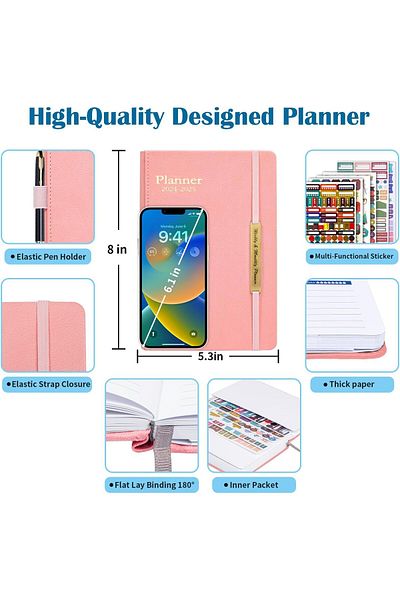 erorex 2024 Leather Planner Weekly And Monthly 18 Months Calendar Book 2024 Academic Planner From Jan.