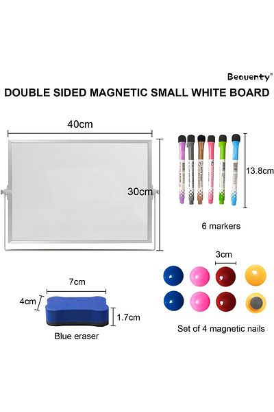 erorex Desktop Magnetic Whiteboard 16*12 Inch Double Sided Dry Erase Whiteboard With Revolving Stand For