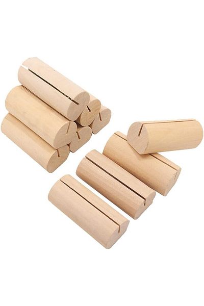 erorex Wooden Note Holder Wood Place Card Holders Table Numbers Stand Memo Photo Picture Note Clip Holders