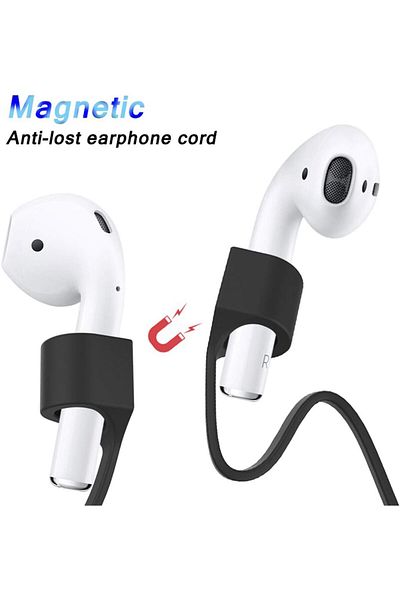 erorex Flexible Silicone Case With Metal Hook For Airpods Charging Box Blue
