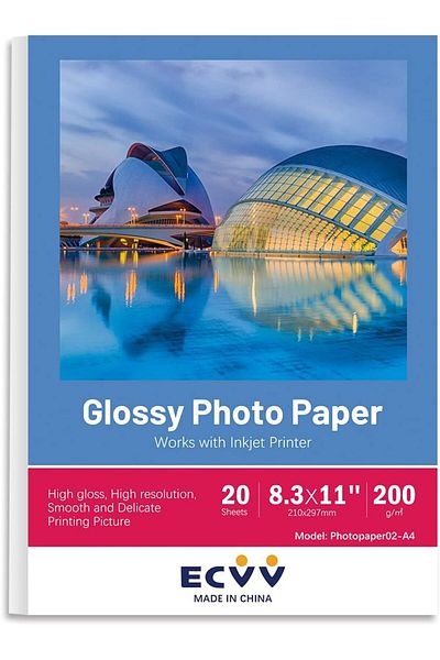 erorex A4 Rc High Gloss Photo Paper For Printer Photography Print Paper 210 * 297Mm White Glossy 20 Sheets