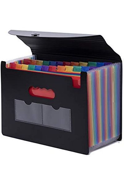 erorex 24 Pockets Expanding File Folder Accordian File Organizer With Expandable Cover Portable A4 Letter