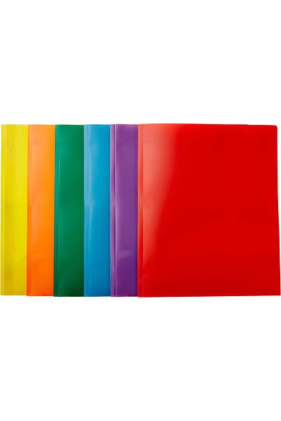 erorex Heavy Duty Plastic Folders With 2 Pockets For Letter Size Paper Pack Of 6