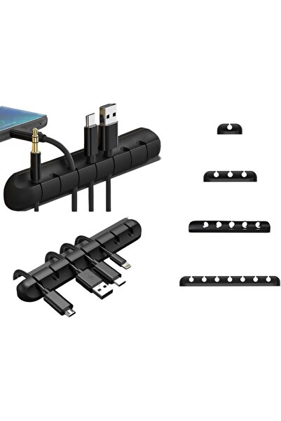 Generic مجموعة من 4 مشابك حامل الكابلات ومنظم إدارة كابلات الكابلات، حامل سلك...