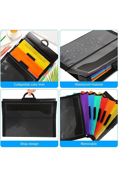erorex Wall File Organizer A4 Size Wall File Organizer 6 Pockets Hanging File Folders Multicolor Hanging