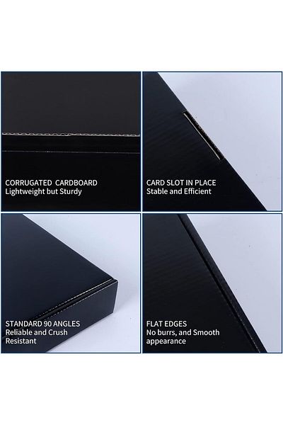 erorex Black Shipping Boxes 20 Pack 15X10X4Cm Tab Locking Literature Mailer Boxes Flat Shipping Boxes